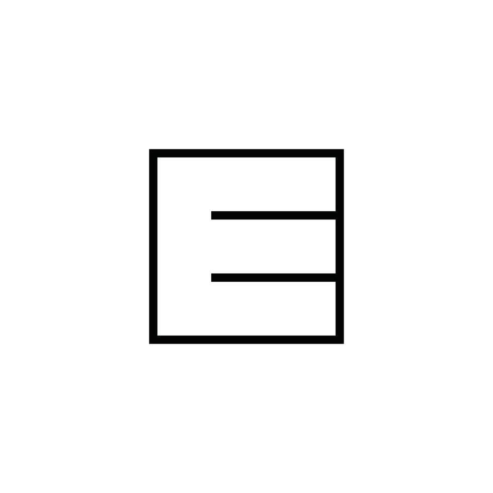 letter 3 vierkant dun ontwerp symbool vector