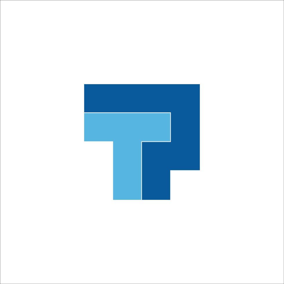 letter tp vierkant geometrisch kleurrijk ontwerp logo vector
