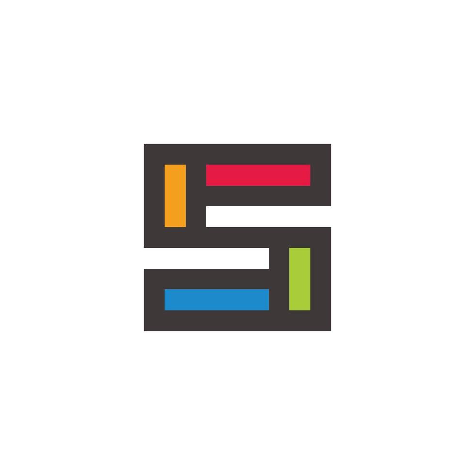abstracte letter s vierkant geometrisch kleurrijk logo vector