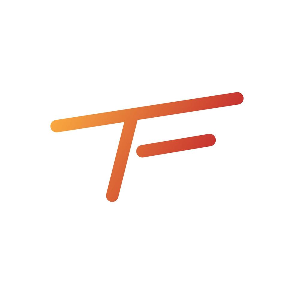 letter tf of ft logo ontwerp vector