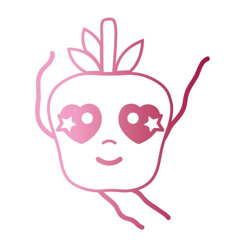 lijn kawaii schattig blij appelfruit vector