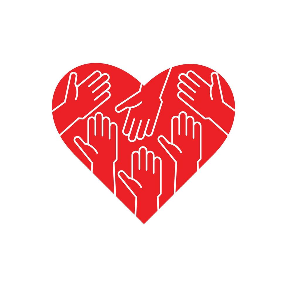 hart in hand logo vector