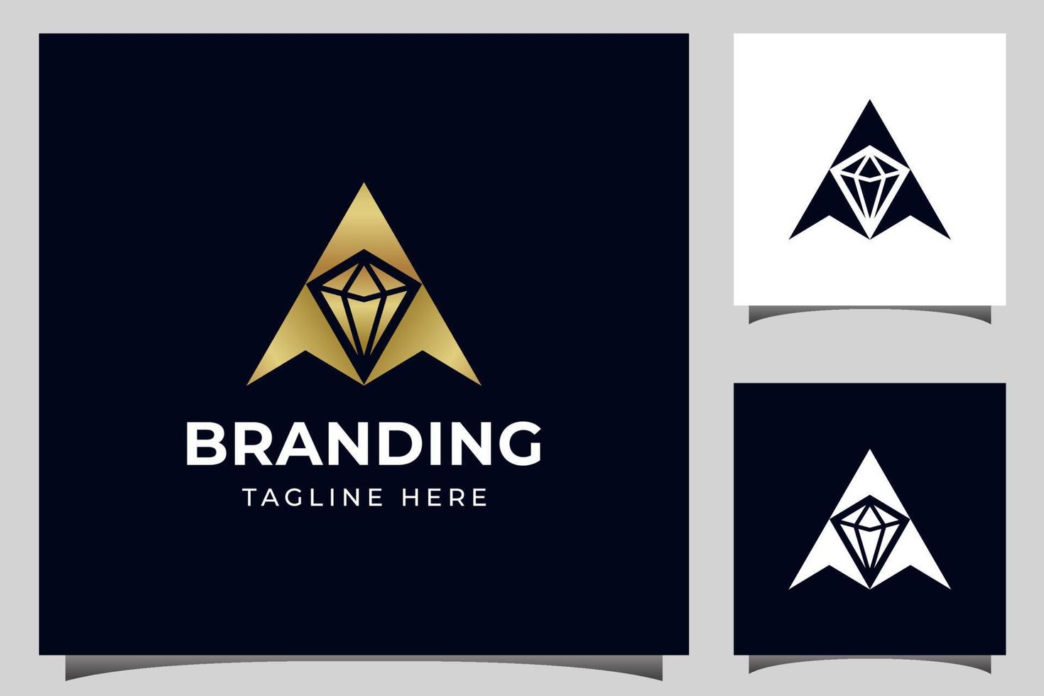 sieraden logo ontwerpelement met pijl bovenste zakelijke sieraden logo sjabloon vector