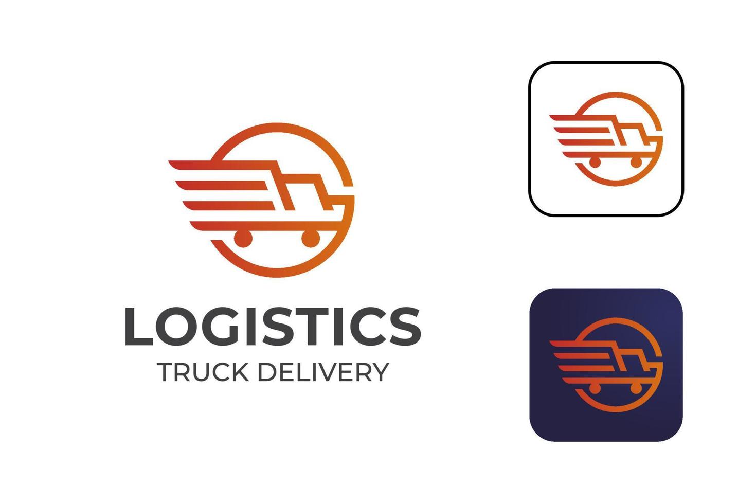 eenvoudig modern vrachtwagenverzending logo-ontwerp voor logistiek leveringssymbool pictogramontwerp vector