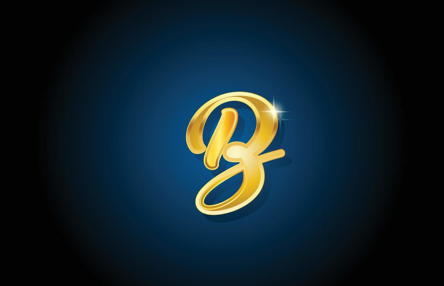 gouden gouden b alfabet letter logo pictogram ontwerp. creatieve luxe sjabloon voor bedrijf en bedrijf vector
