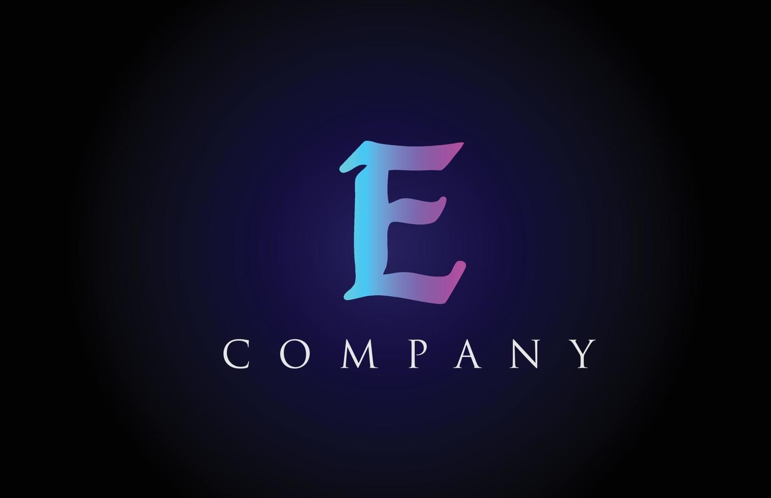 e vintage roze blauwe letter alfabet ontwerp. creatieve logo-pictogramsjabloon voor zaken en bedrijf vector