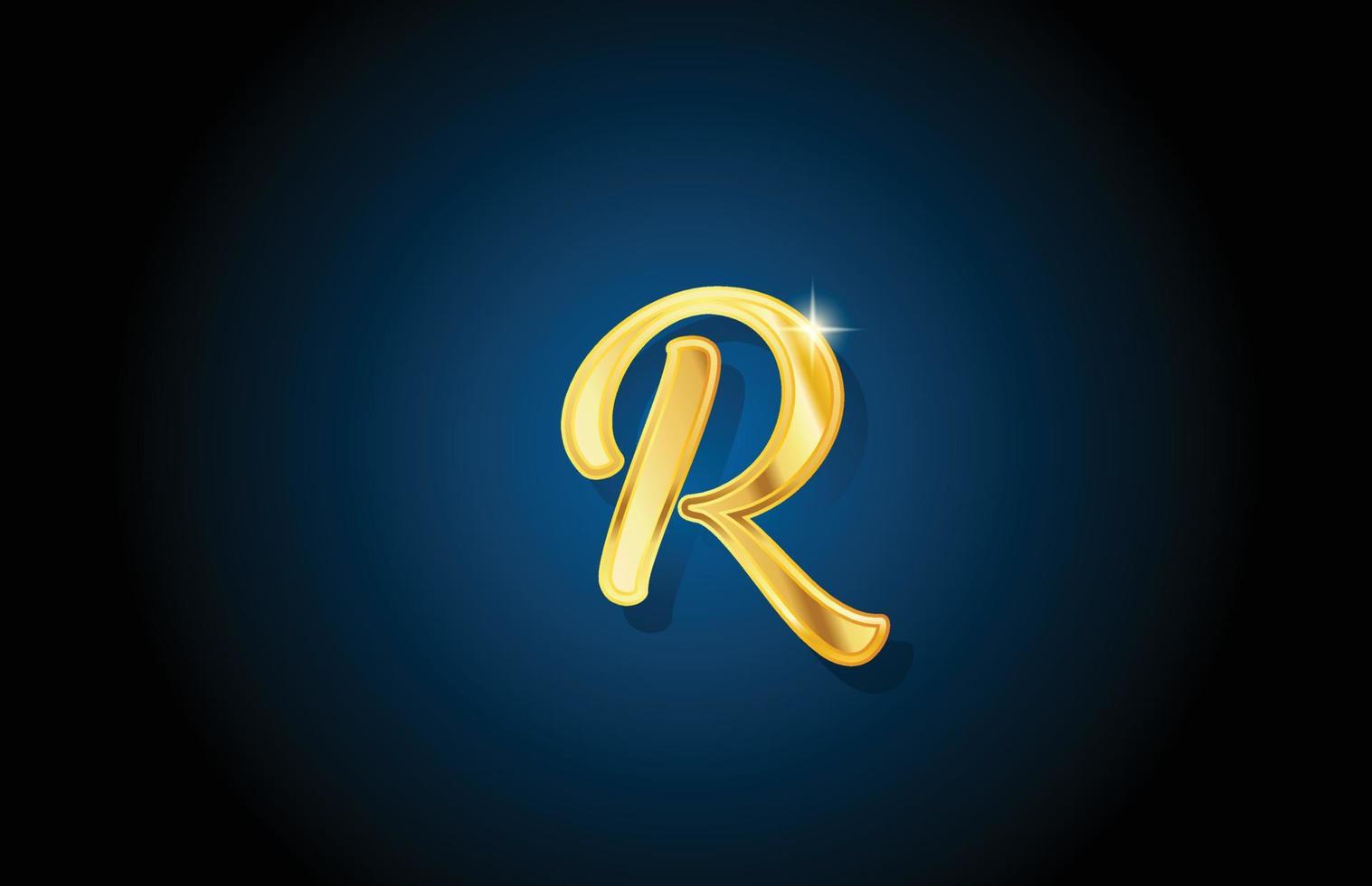 gouden gouden r alfabet letter logo pictogram ontwerp. creatieve luxe sjabloon voor bedrijf en bedrijf vector