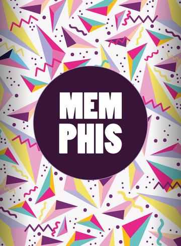 Memphis-sjabloon en achtergrond vector