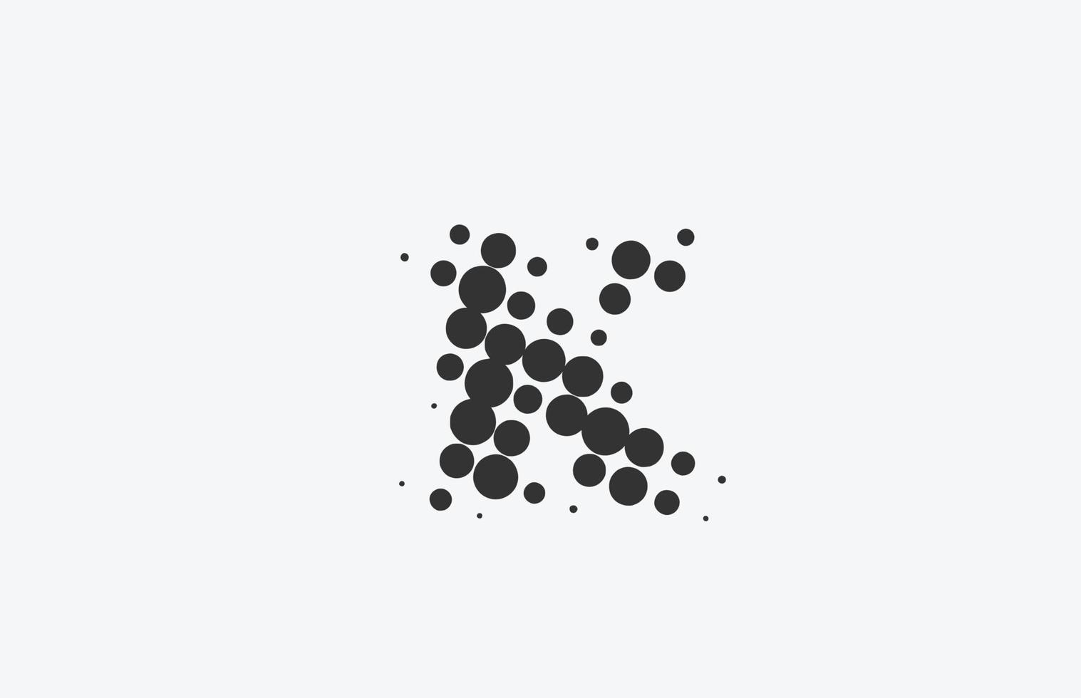k gestippelde alfabet letter pictogram logo ontwerp. creatieve sjabloon voor bedrijven met punt vector