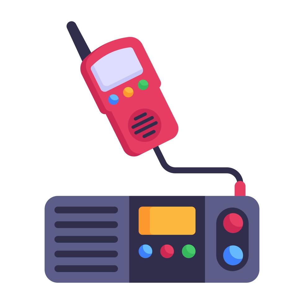 transceiver plat icoon, militair communicatieapparaat vector