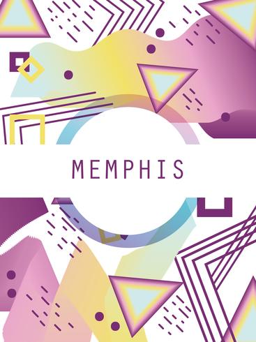 Memphis-sjabloon en achtergrond vector
