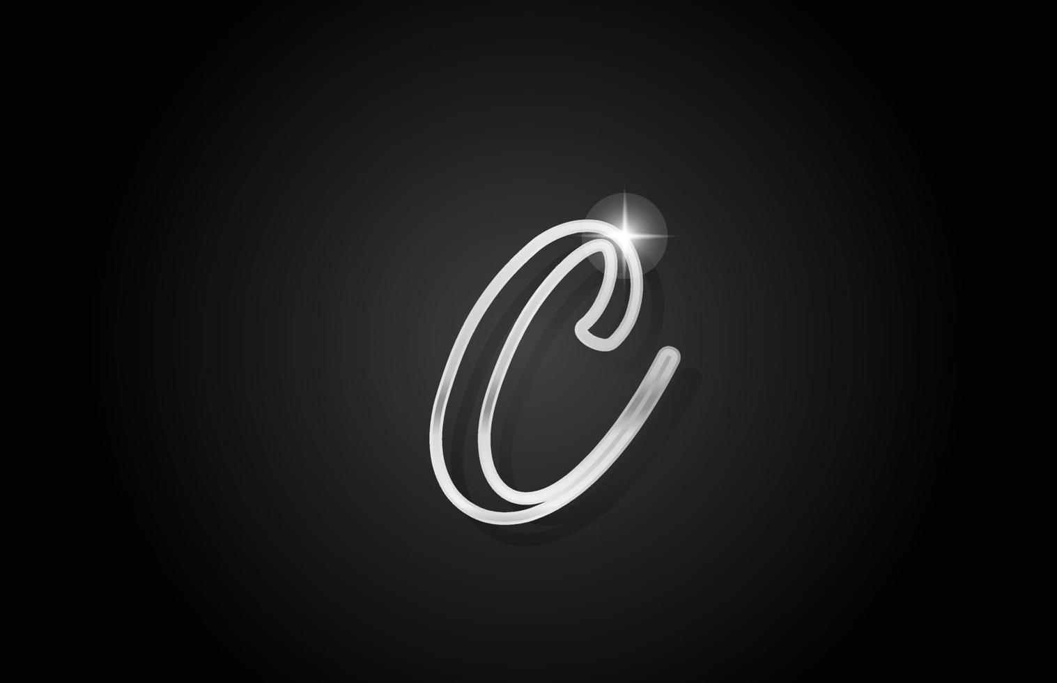 grijze lijn c alfabet letterpictogram logo. creatief ontwerp voor bedrijf en bedrijf vector