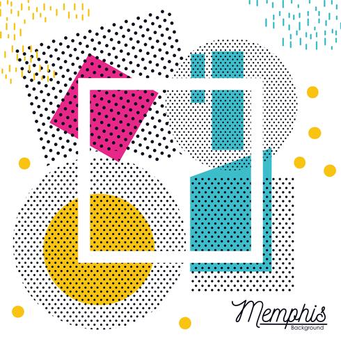 Memphis kleurrijke achtergrondontwerp vector