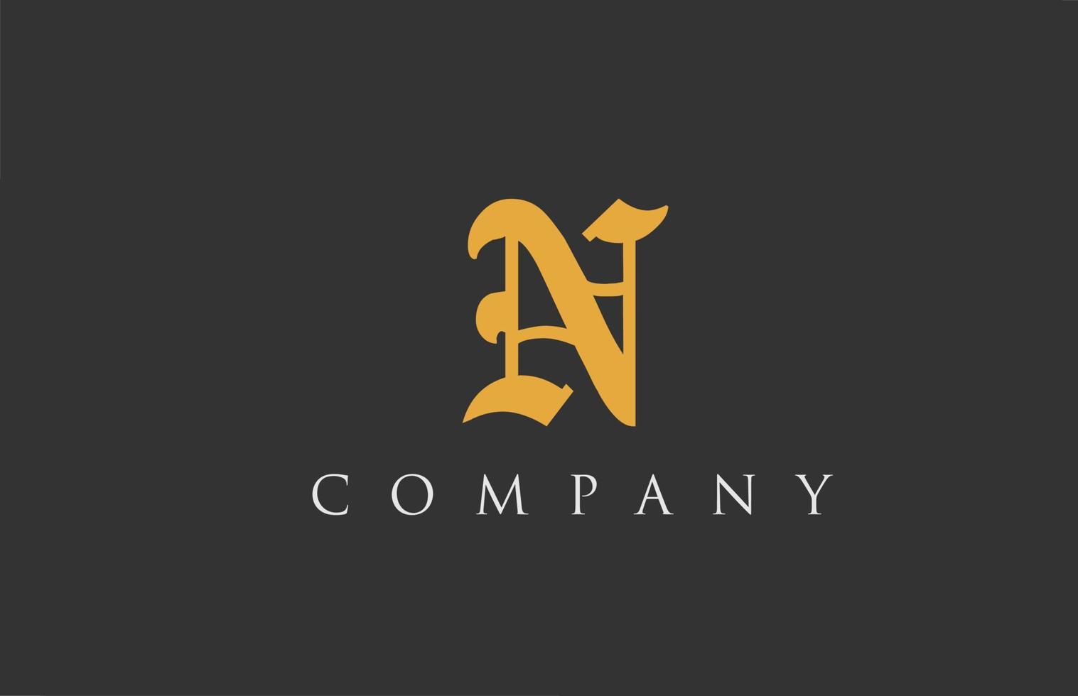 vintage letter n alfabet ontwerp. creatieve logo-pictogramsjabloon voor bedrijf vector