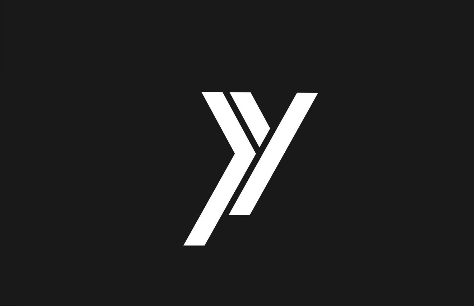 y alfabet letter pictogram logo met lijn ontwerp. creatieve sjabloon voor zaken en bedrijven in wit en zwart vector