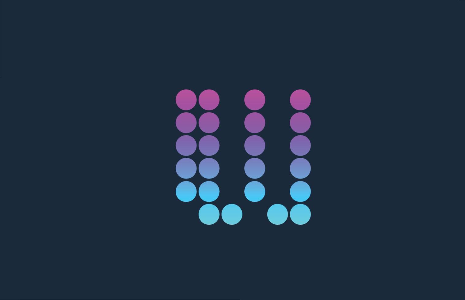 dot w roze blauw alfabet letter logo pictogram ontwerp. creatieve sjabloon voor bedrijf en bedrijf vector