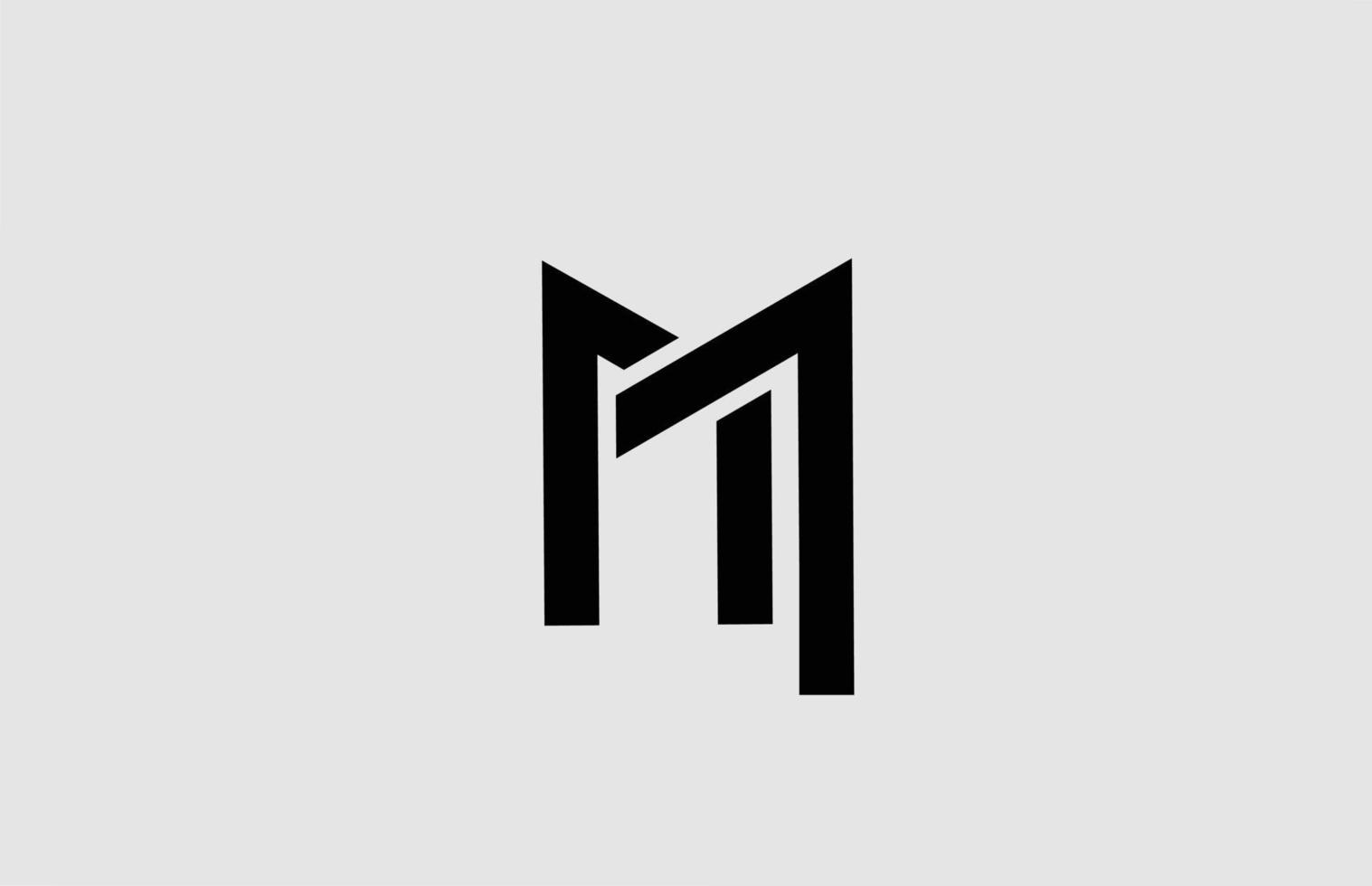 alfabet m letterpictogram logo met lijn ontwerp. witte en zwarte sjabloon voor zaken en bedrijven vector