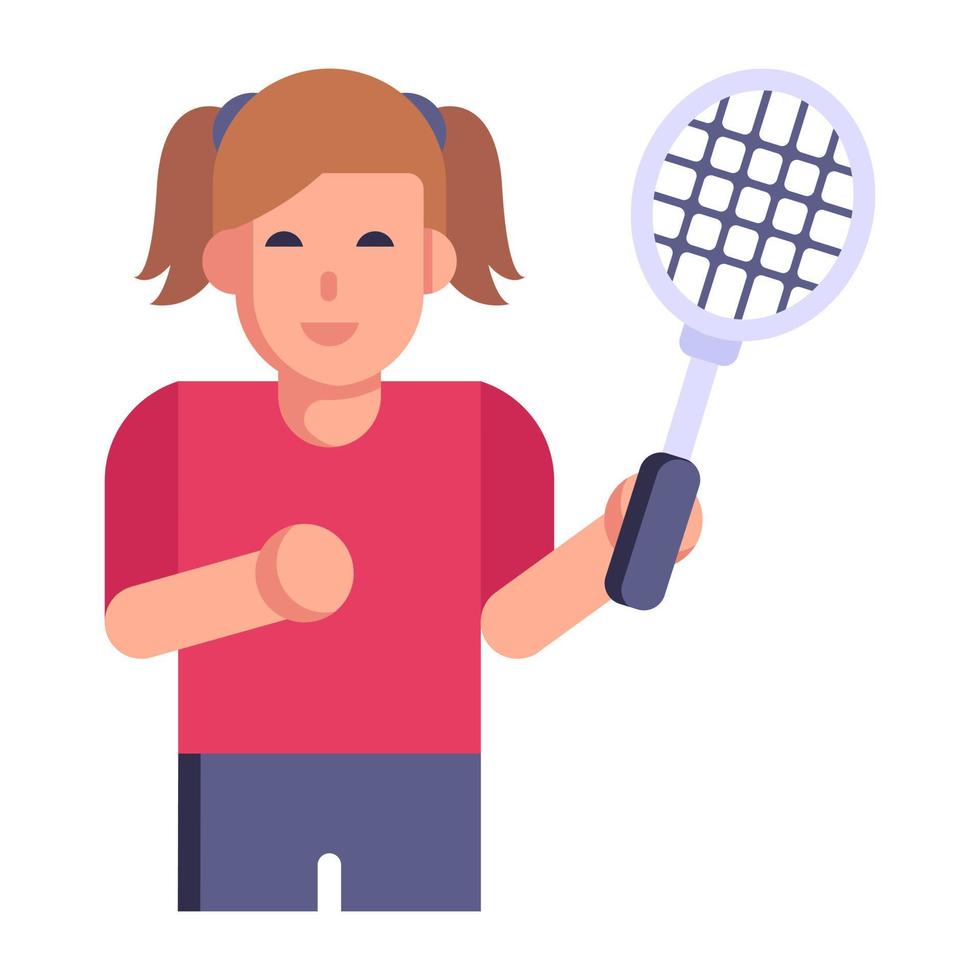 een goed ontworpen plat icoon van badmintonspeler vector