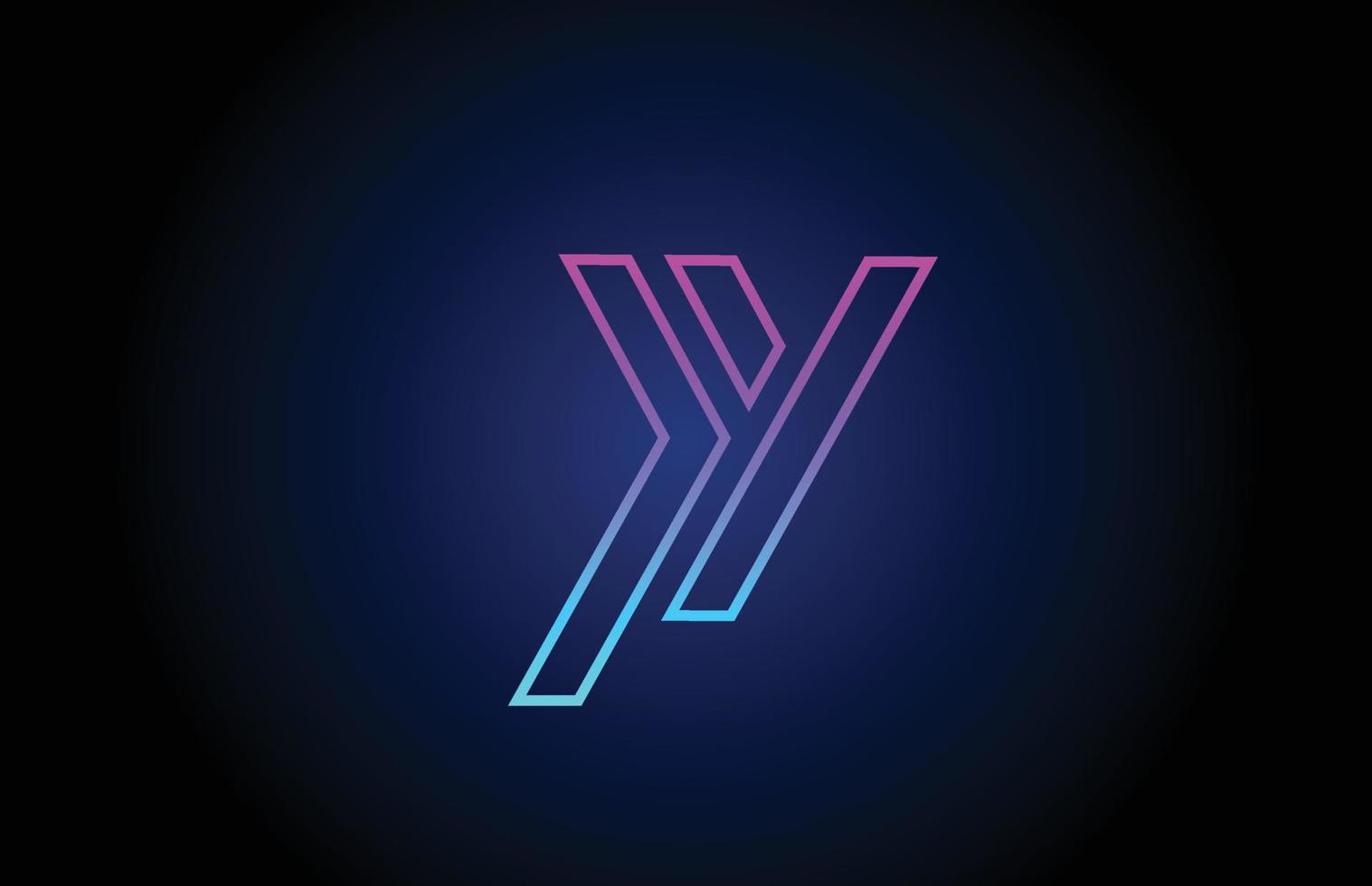y alfabet letterpictogram logo ontwerp met lijn. creatieve sjabloon voor bedrijf en bedrijf in roze blauwe kleuren vector