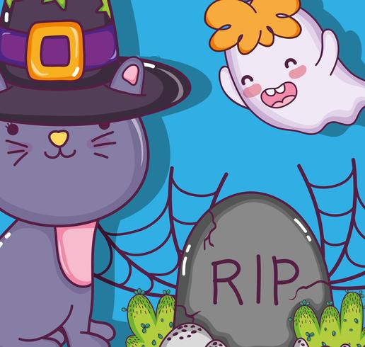 Halloween en kinderen cartoons vector