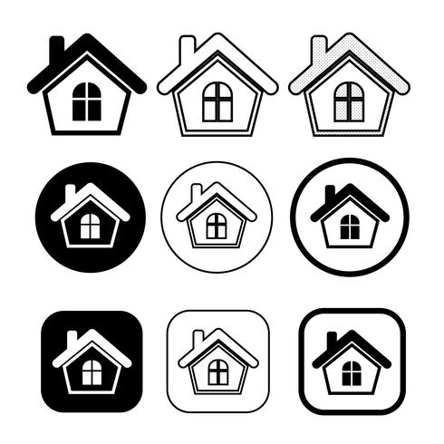 eenvoudig huis symbool en pictogram van de thuis teken vector