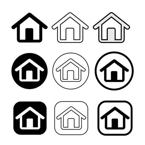 eenvoudig huis en huis pictogram symbool teken vector