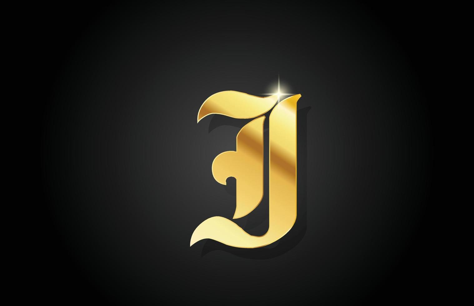 ik vintage gouden alfabet letter pictogram logo ontwerp. creatieve gouden sjabloon voor bedrijven vector