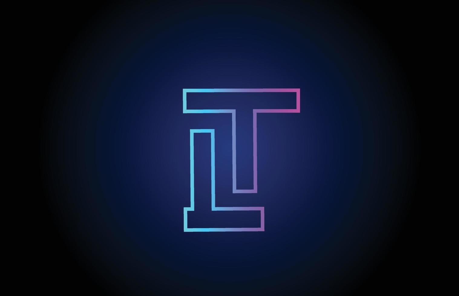 ik alfabet letterpictogram logo ontwerp met lijn. creatieve sjabloon voor bedrijf en bedrijf in roze blauwe kleuren vector