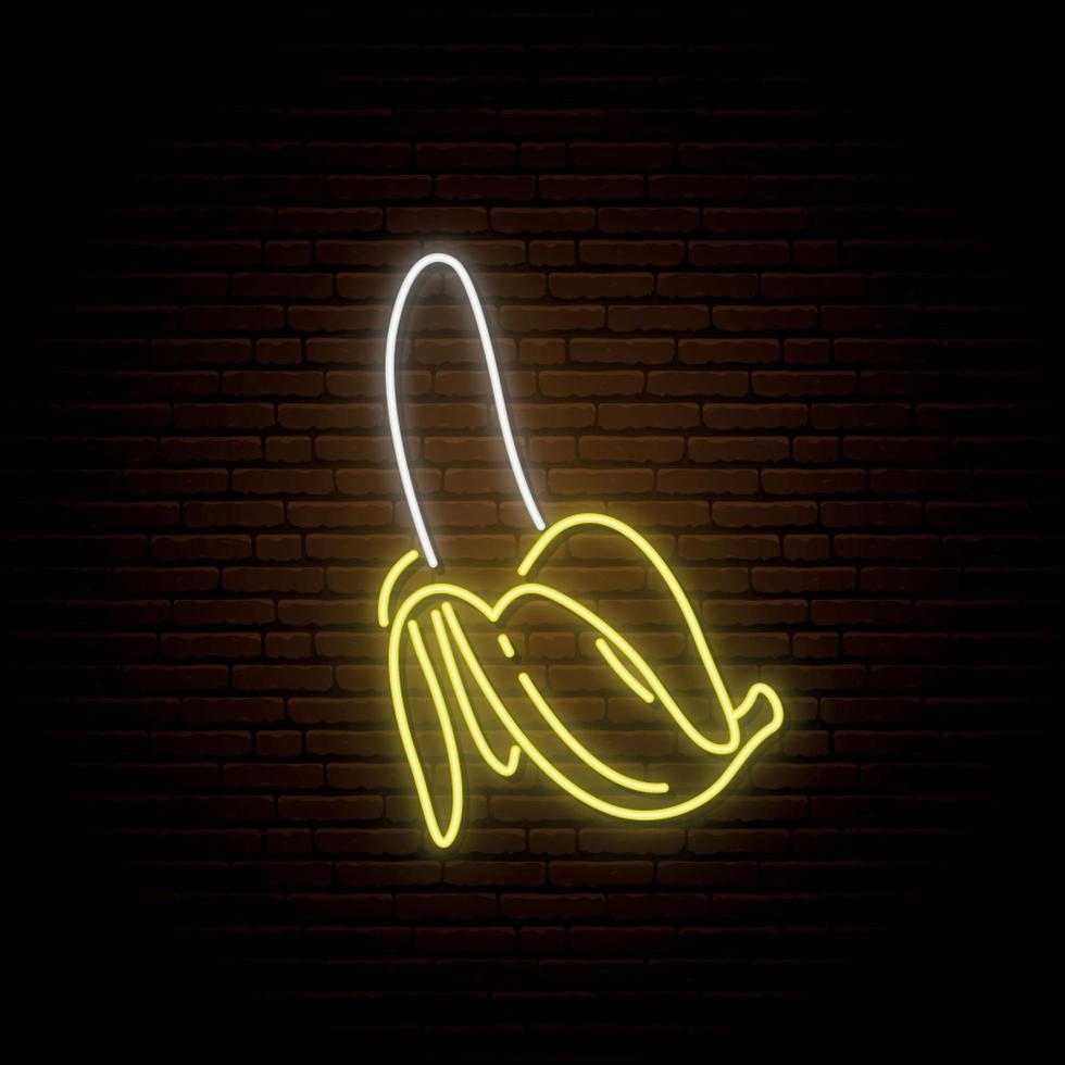 neon banaan teken. vector