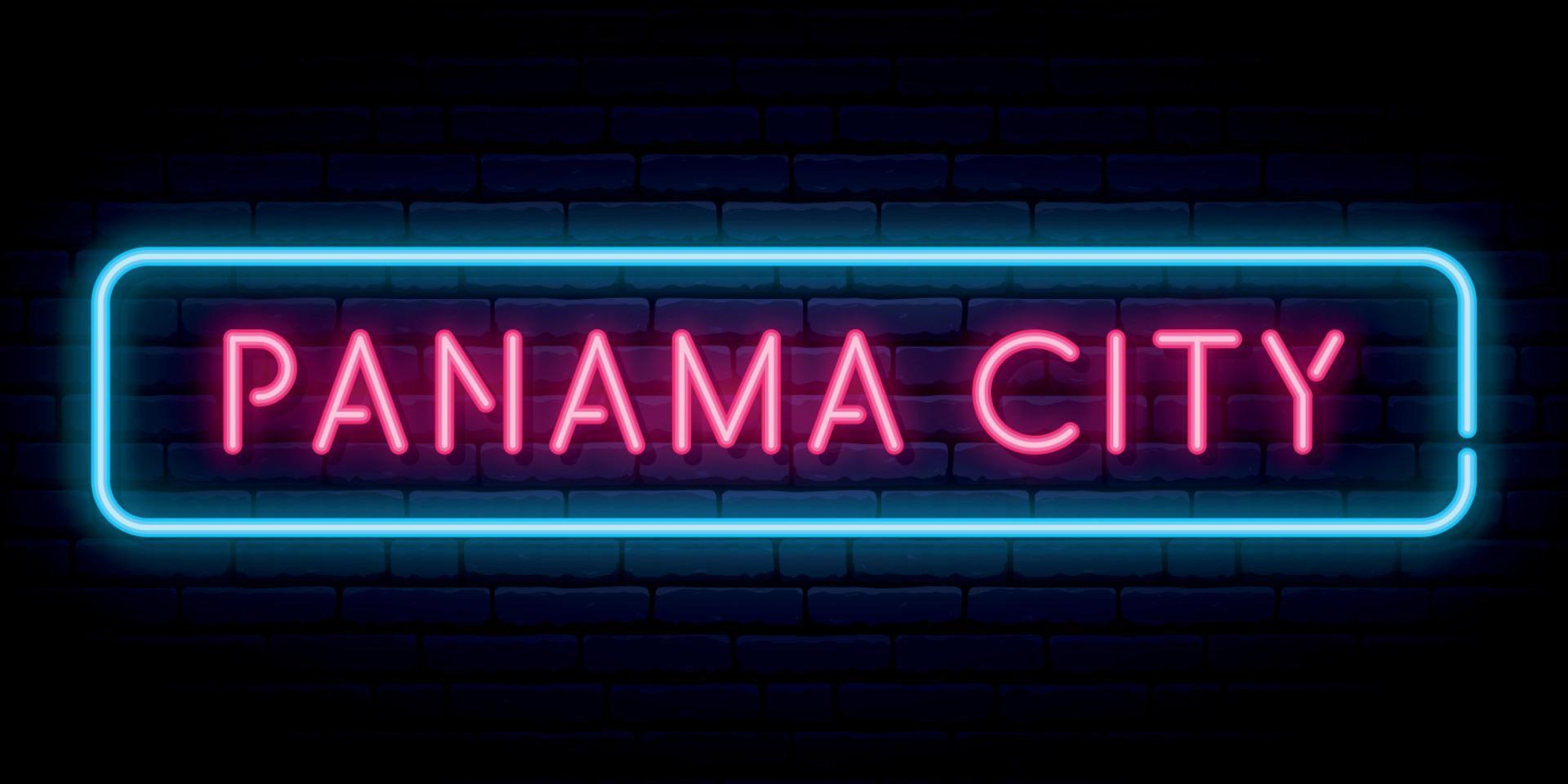 panama stad neon teken. vector