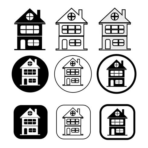 eenvoudig huis en huis pictogram symbool teken vector