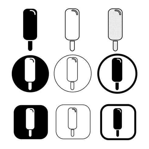 set van eenvoudige ijs pictogram vector