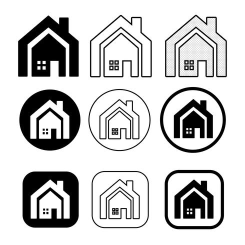 eenvoudig huis symbool en pictogram van de thuis teken vector