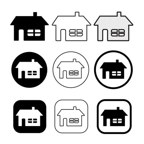 eenvoudig huis en huis pictogram symbool teken vector