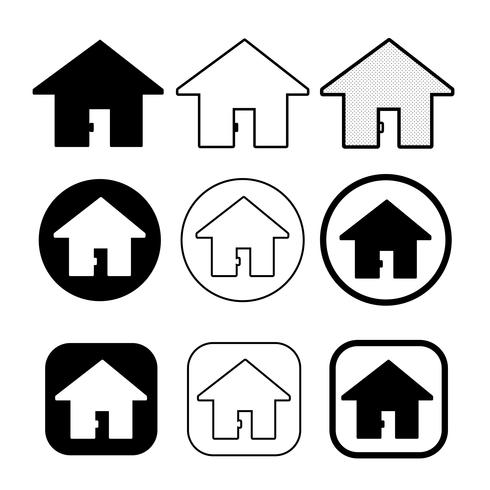 eenvoudig huis en huis pictogram symbool teken vector