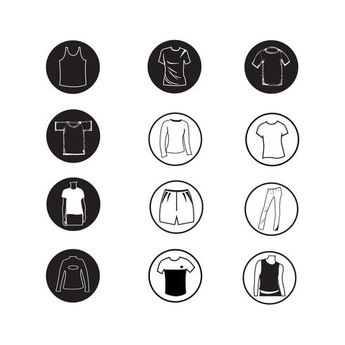 Set van kleding shirt en T-shirt pictogram kleding pictogrammen vector