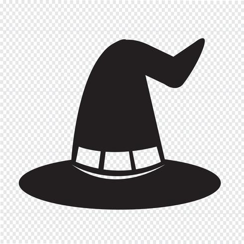 Halloween heks hoed pictogram vector