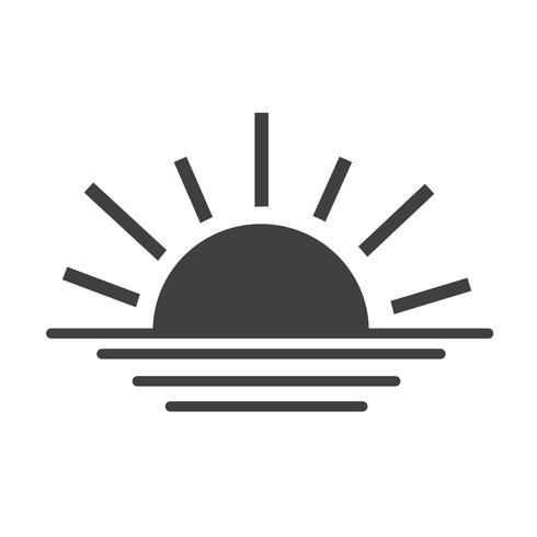 zonsopkomst zonsondergang lijn pictogram vector