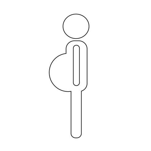 Zwangerschap vrouw pictogram vector