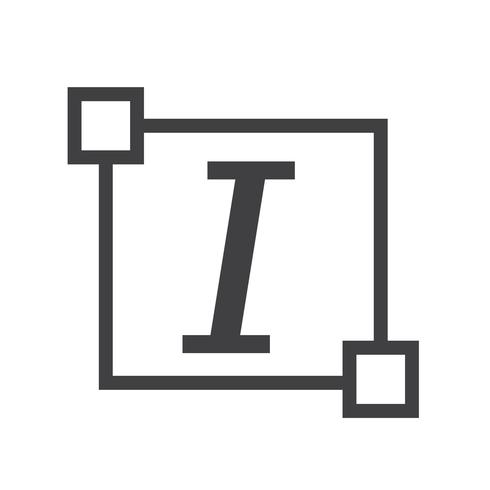 Cursieve tekst lettertype letterpictogram bewerken vector
