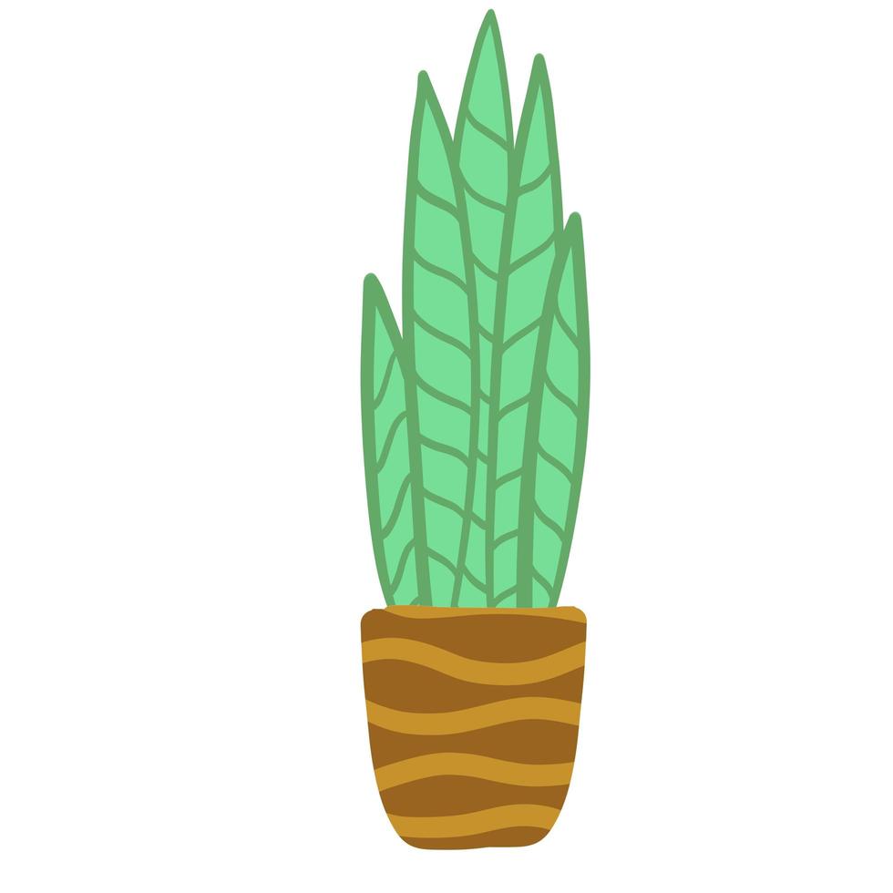 plant in bloempot. zelfgemaakte groene bladeren van kamerplant. vector