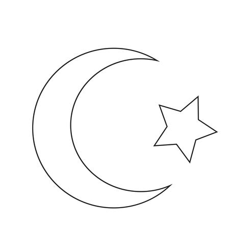 Symbool van de islam Ster halve maan pictogram vector
