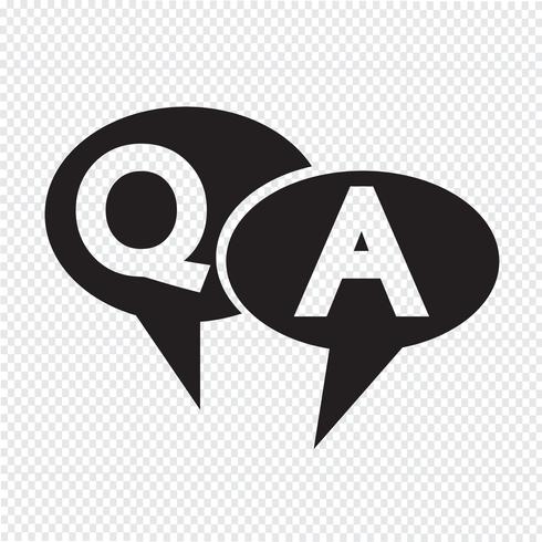 QA-symbool, pictogram Vraag antwoord vector