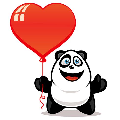 Panda die haardballon houden vector