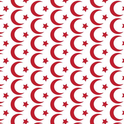 Patroon achtergrond Symbool van de islam Ster halve maan pictogram vector