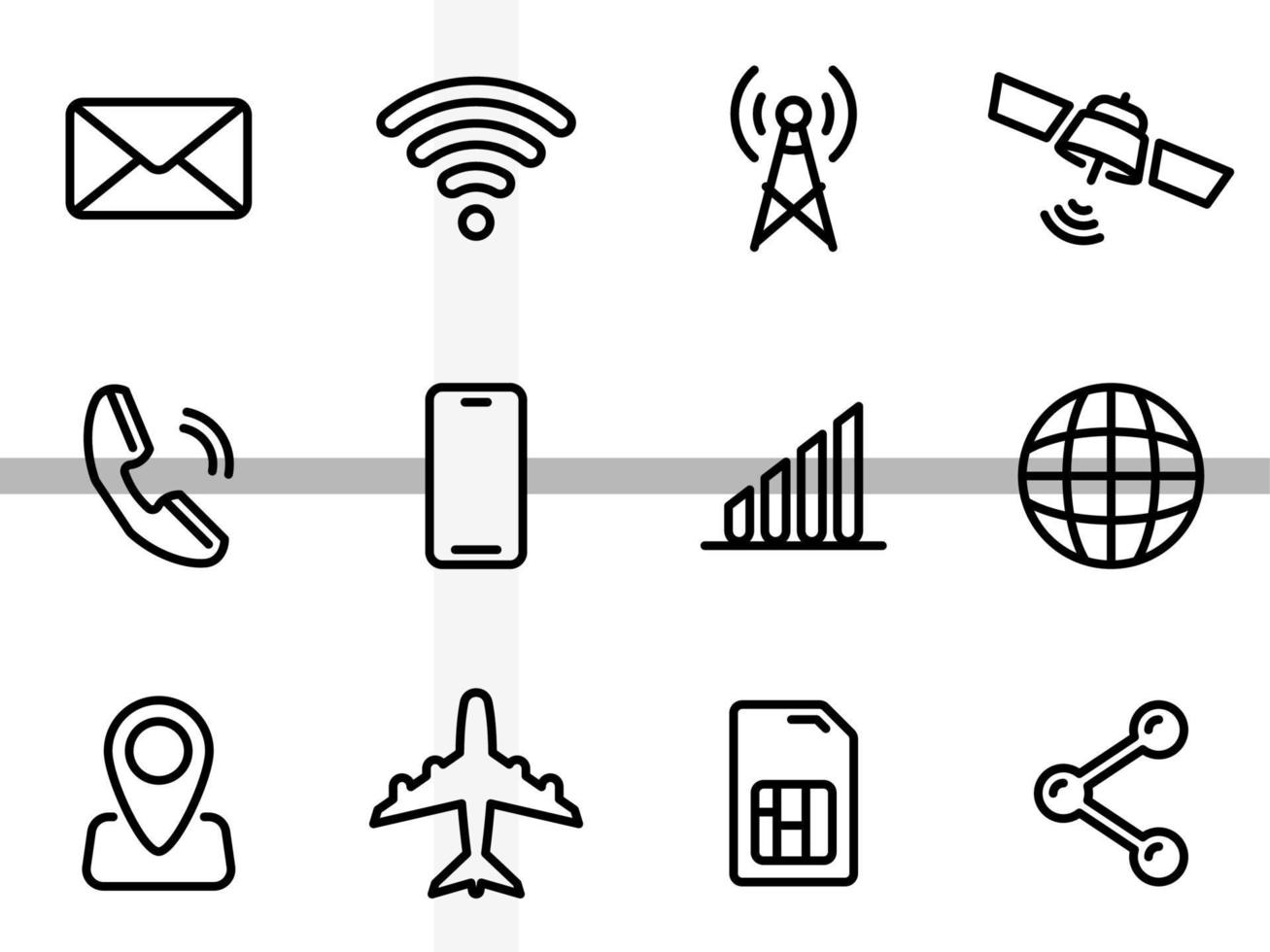 eenvoudige vectorpictogrammen. vlakke afbeelding op een thema mobiele basisfuncties en apparaten vector