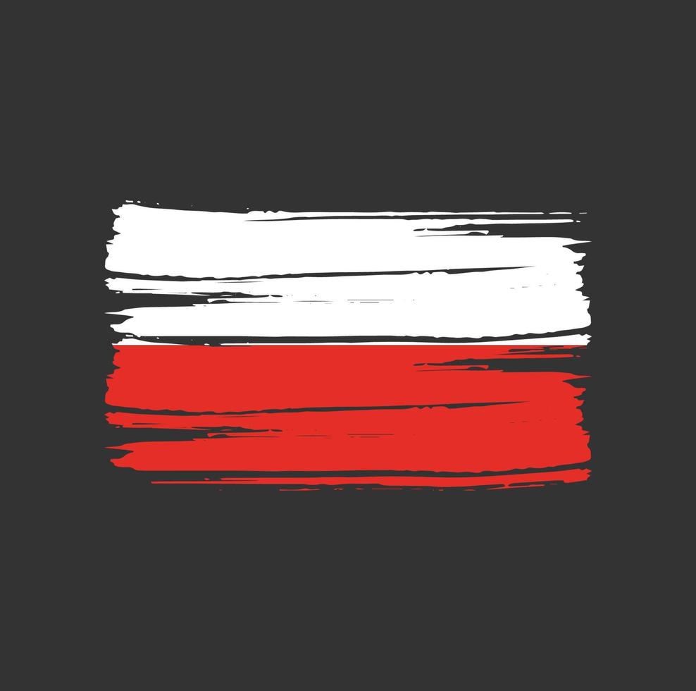 Poolse vlag penseelstreken vector