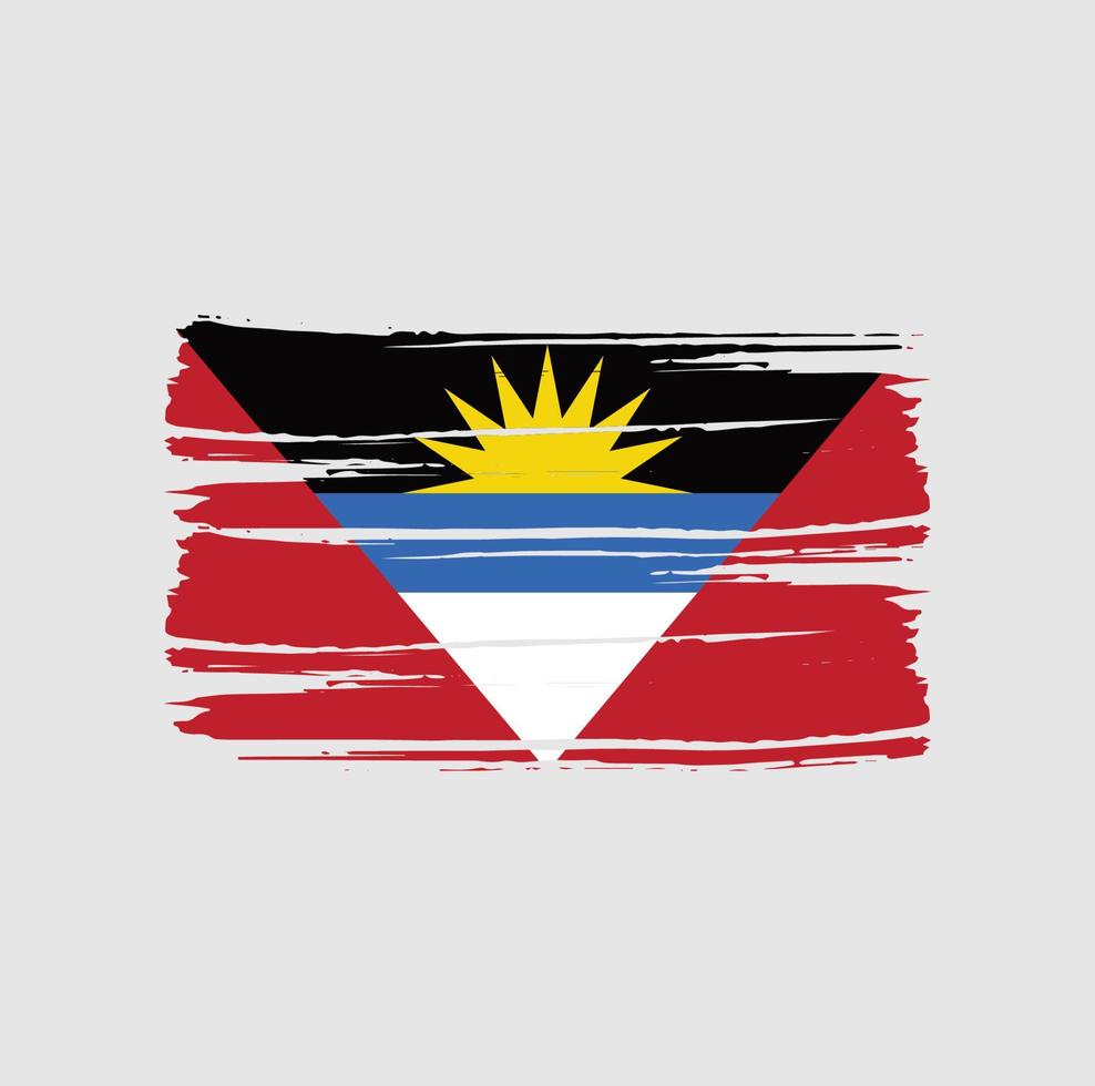 Antigua en Barbuda vlag penseelstreken vector