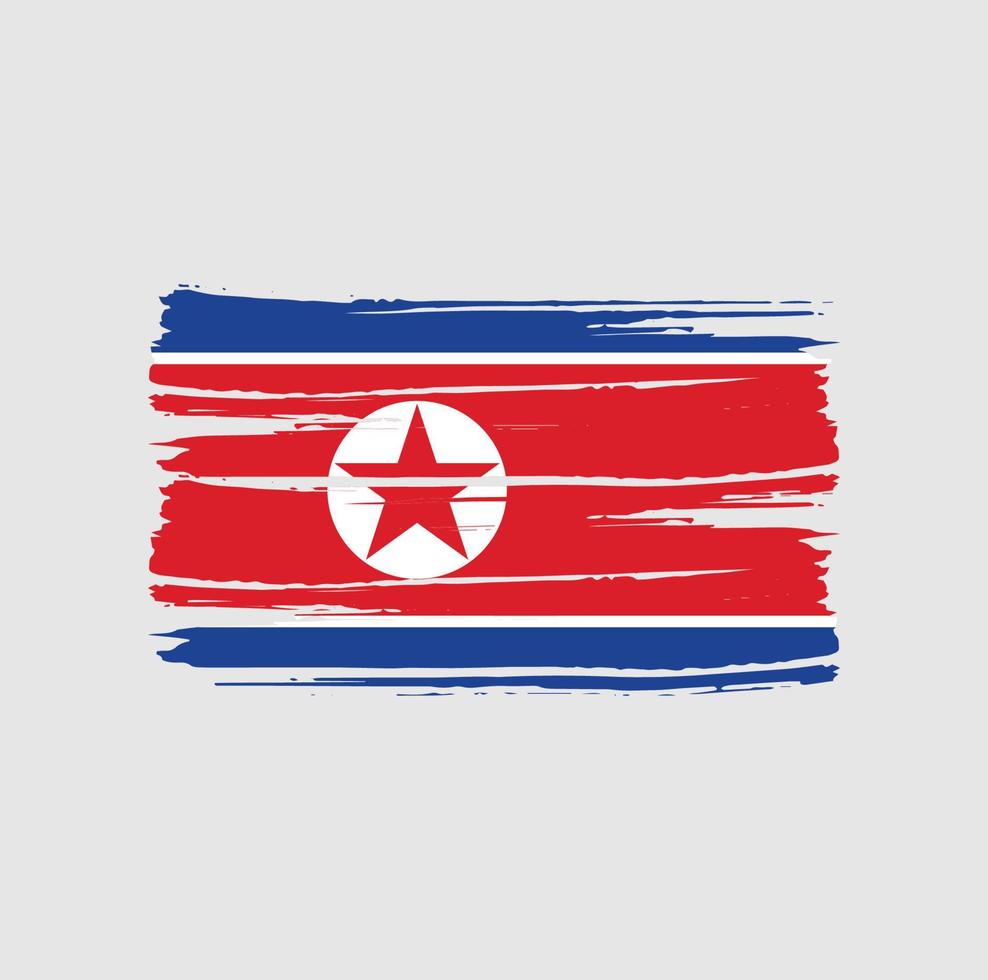 noord-korea vlag penseelstreken vector