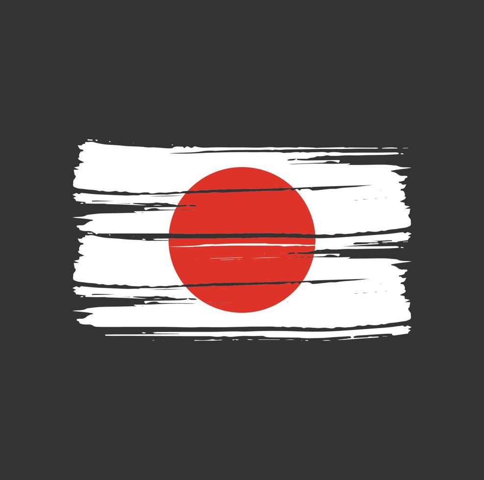 japanse vlag penseelstreken vector